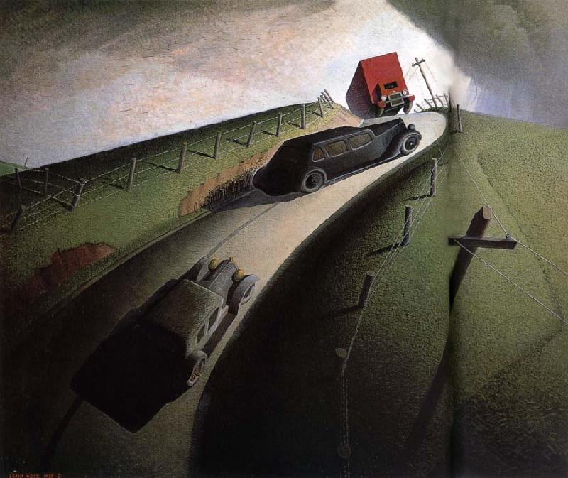 Grant Wood Death on the Ridge oil painting picture